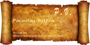 Paczolay Vulfia névjegykártya