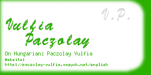 vulfia paczolay business card